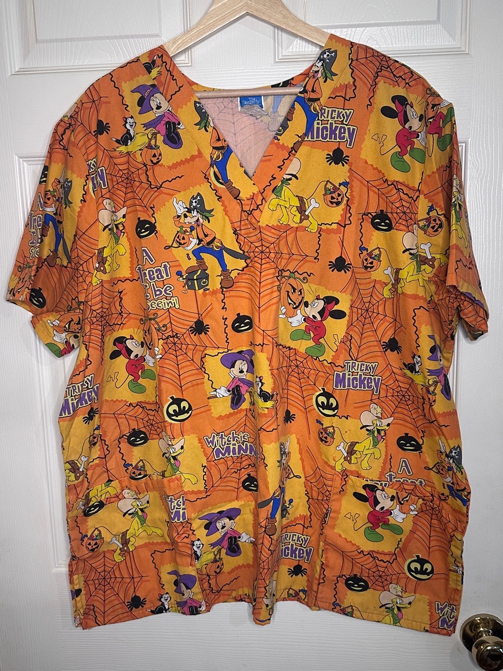 Disney Orange Mickey Halloween Short Sleeve Kids Top